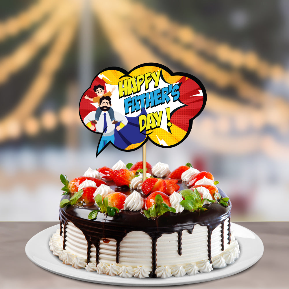 Super Hero Father's Day Cake Topper
