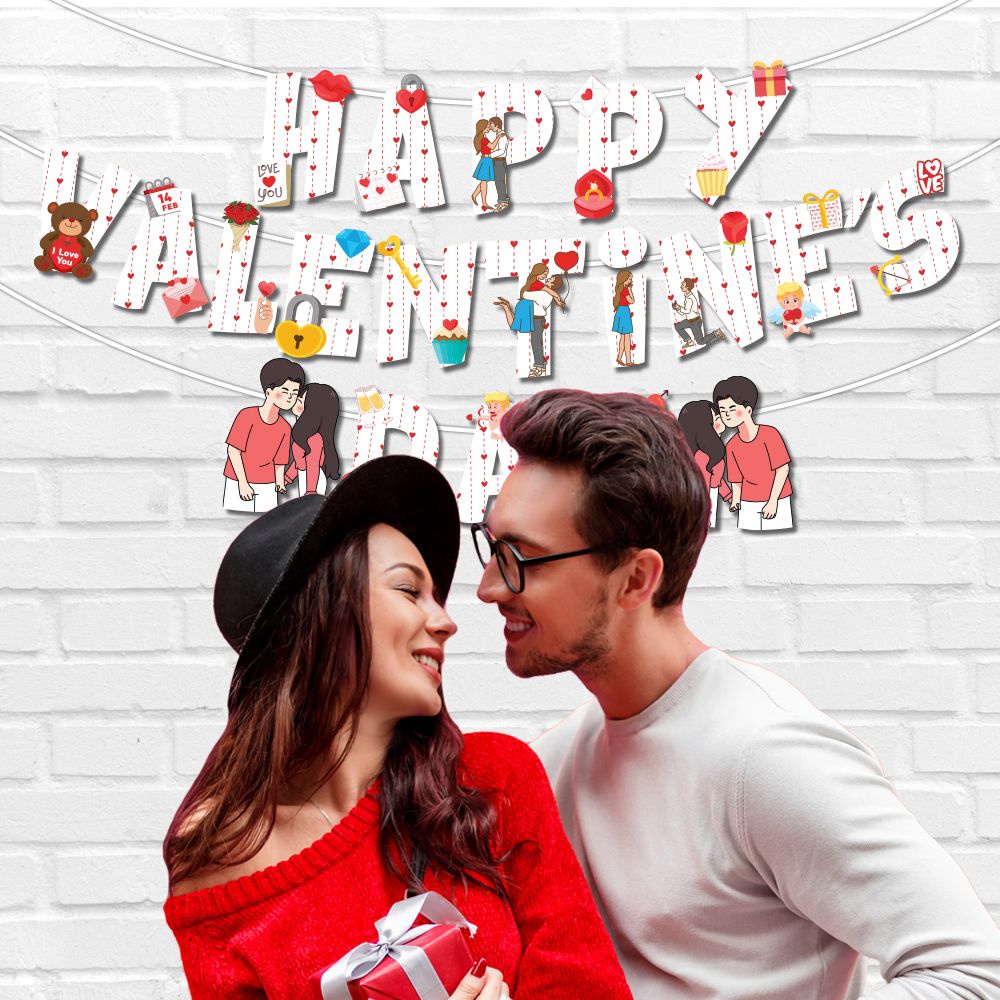 Valentine's Day Banner With Cute Love Signs