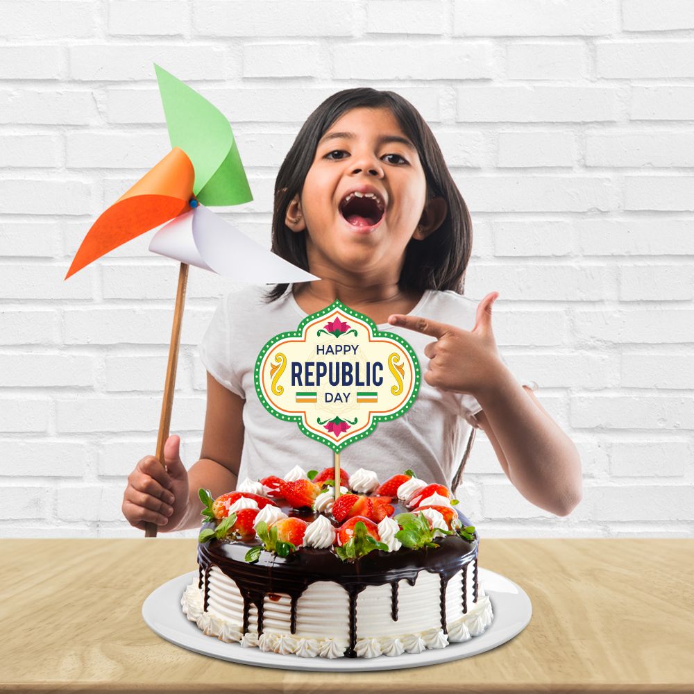 Happy Republic Day Cake Topper