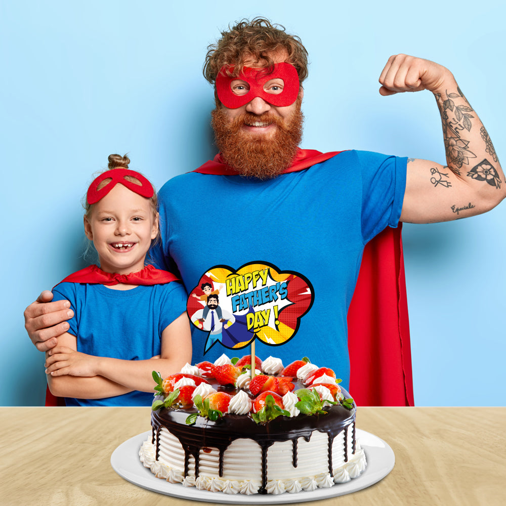 Super Hero Father's Day Cake Topper