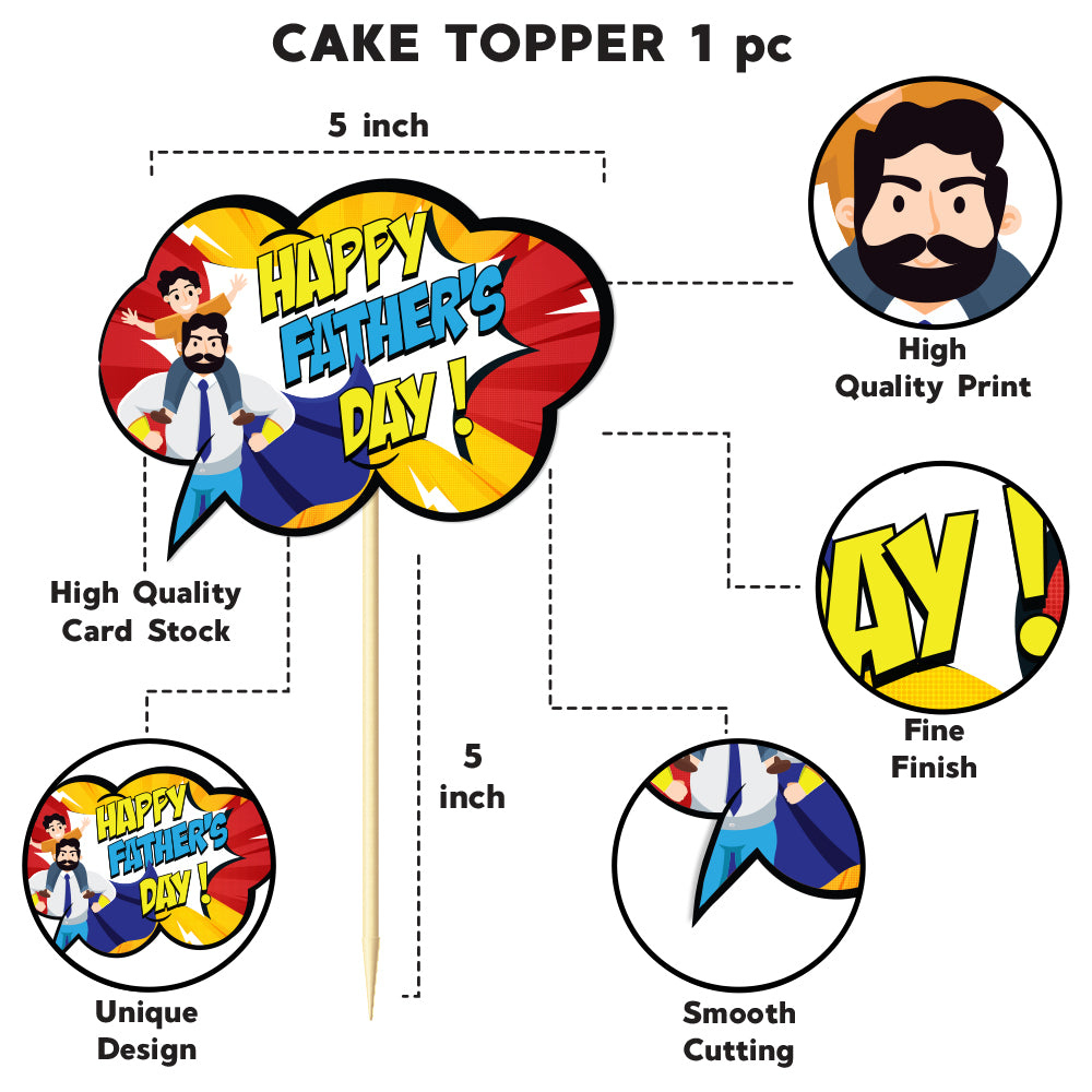 Super Hero Father's Day Cake Topper