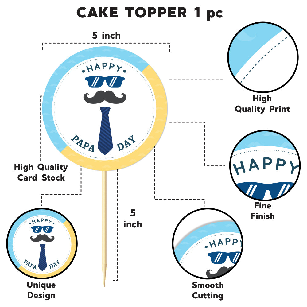 Happy Papa Day Cake Topper