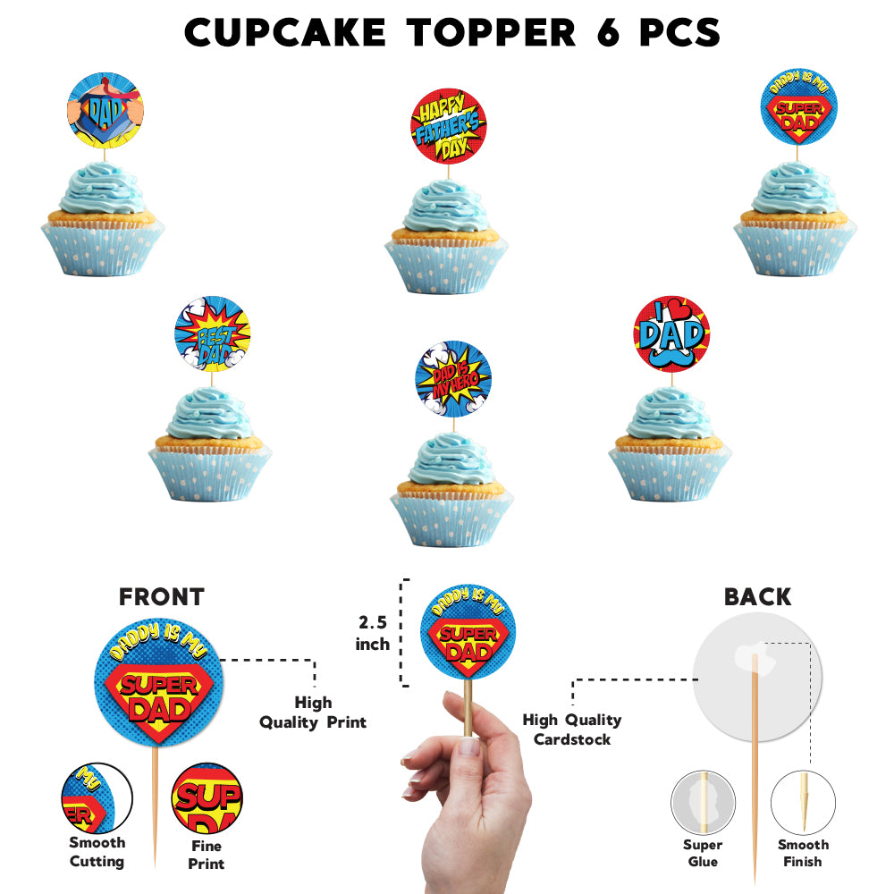 Super Hero Cupcake Toppers For Father's Day