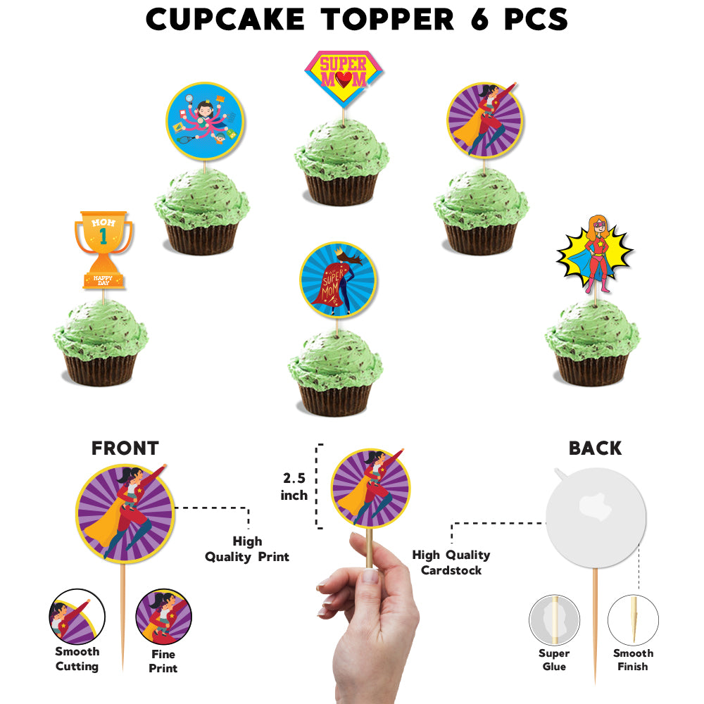 Super Mom Cupcake Topper for Mother's day