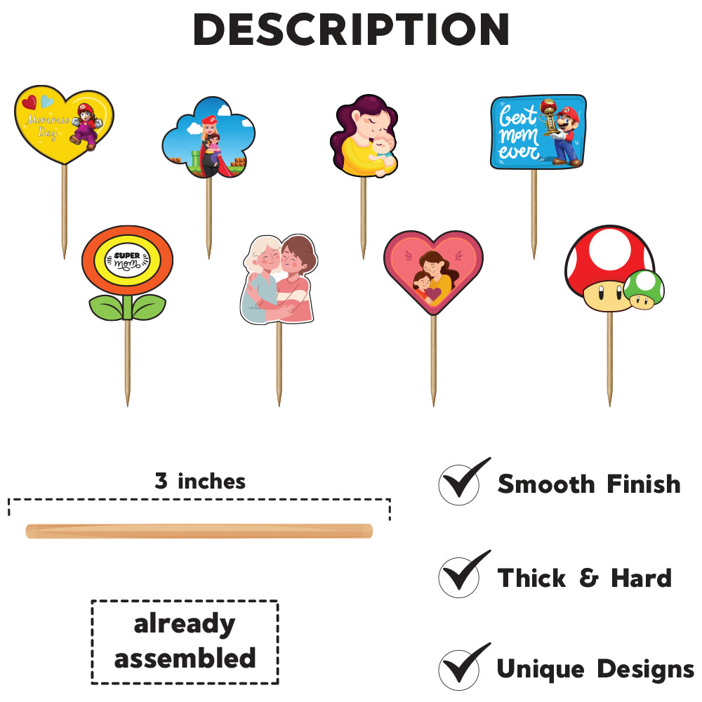 Super Mommio Theme Cupcake topper