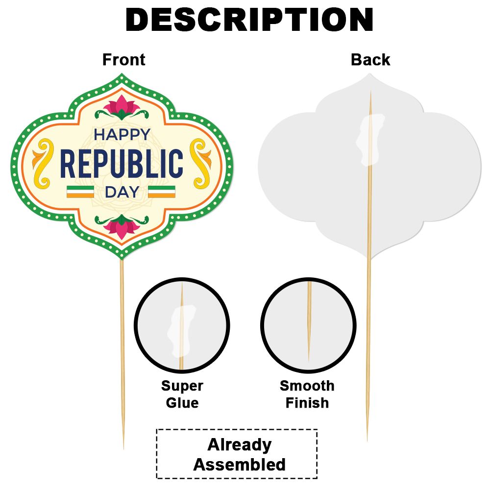 Happy Republic Day Cake Topper