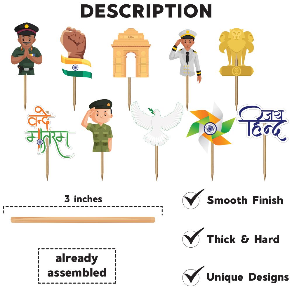 Happy Republic Day Cupcake Toppers