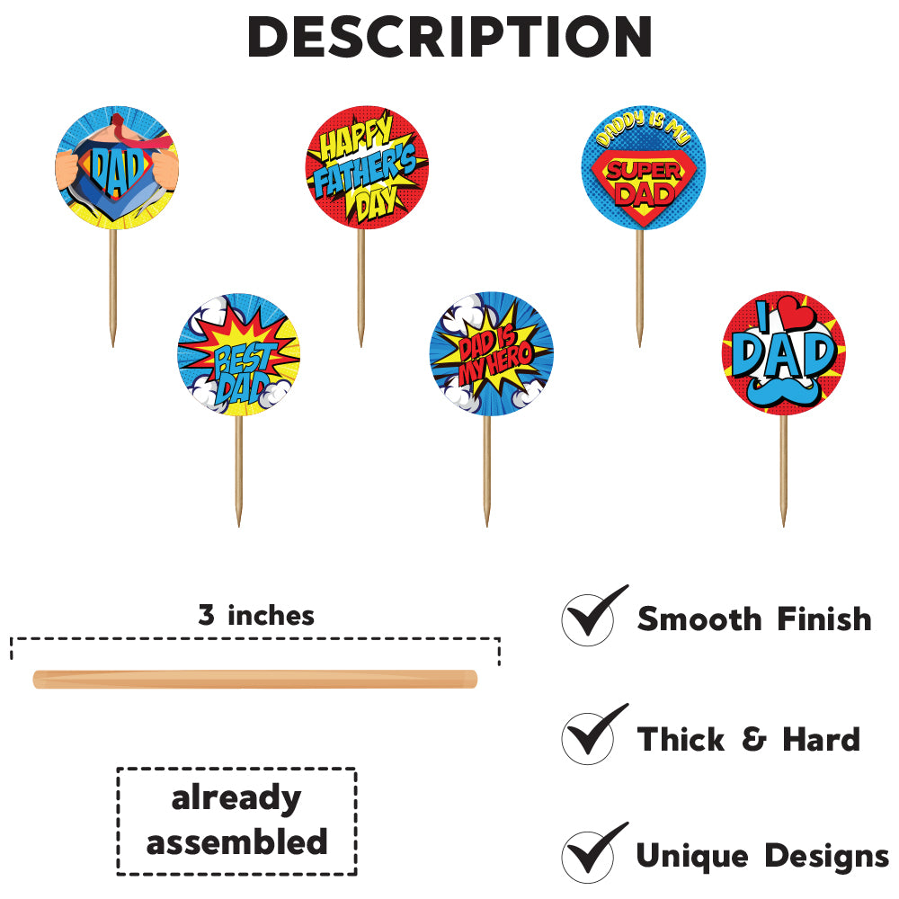 Super Hero Cupcake Toppers For Father's Day