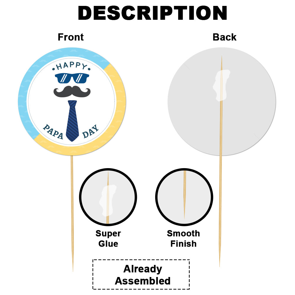 Happy Papa Day Cake Topper