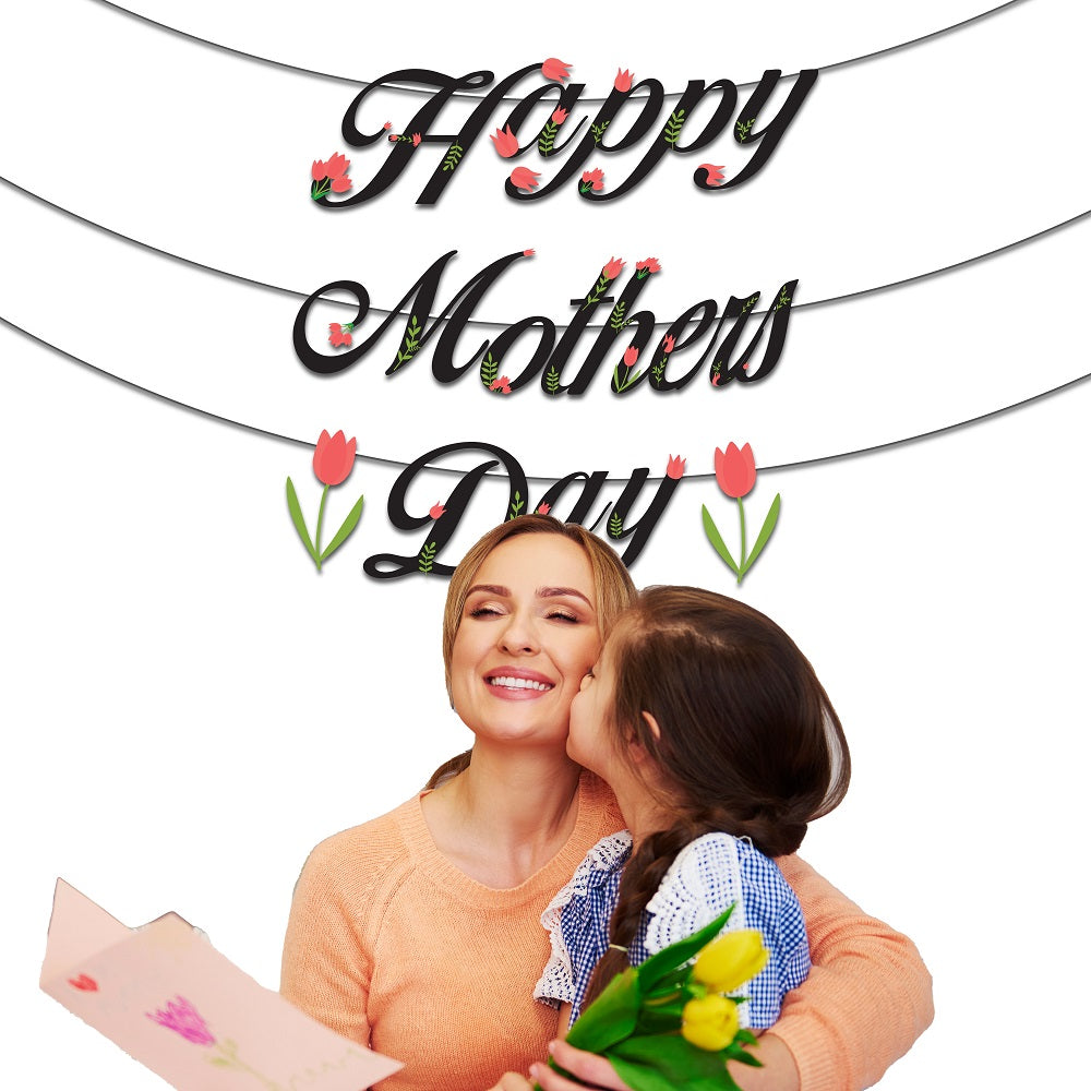 Mother's Day Black & Red Tulip Banner