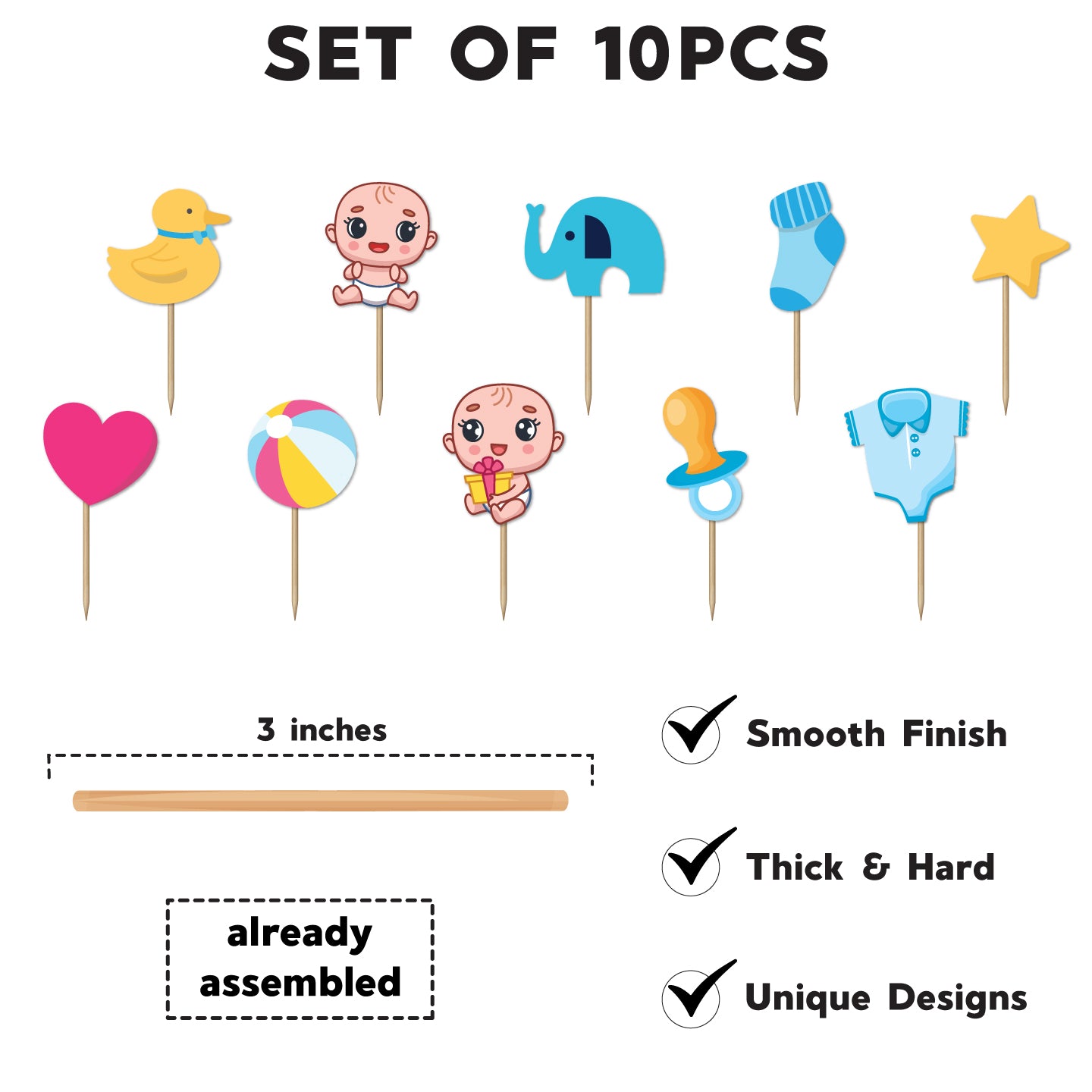 Blue Naming Ceremony Cupcake Toppers