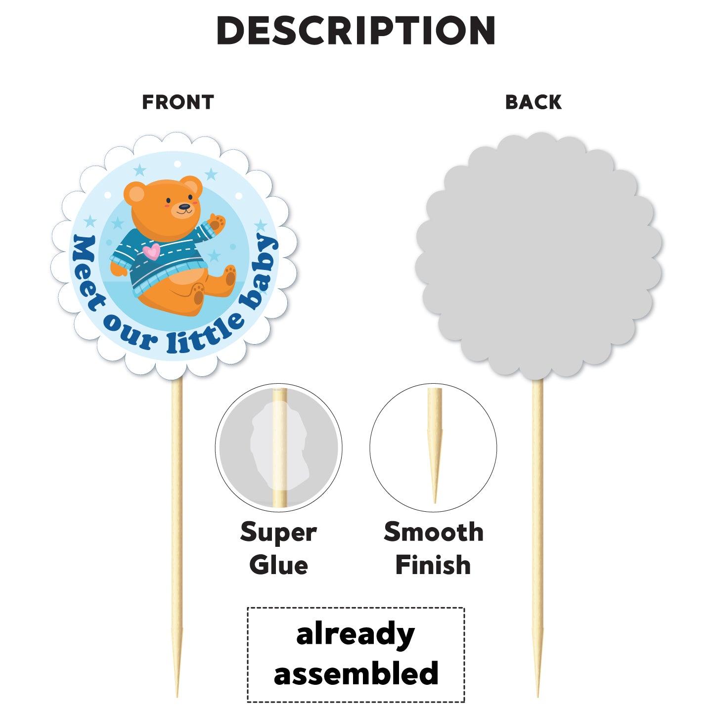 Blue Naming Ceremony Cake Topper