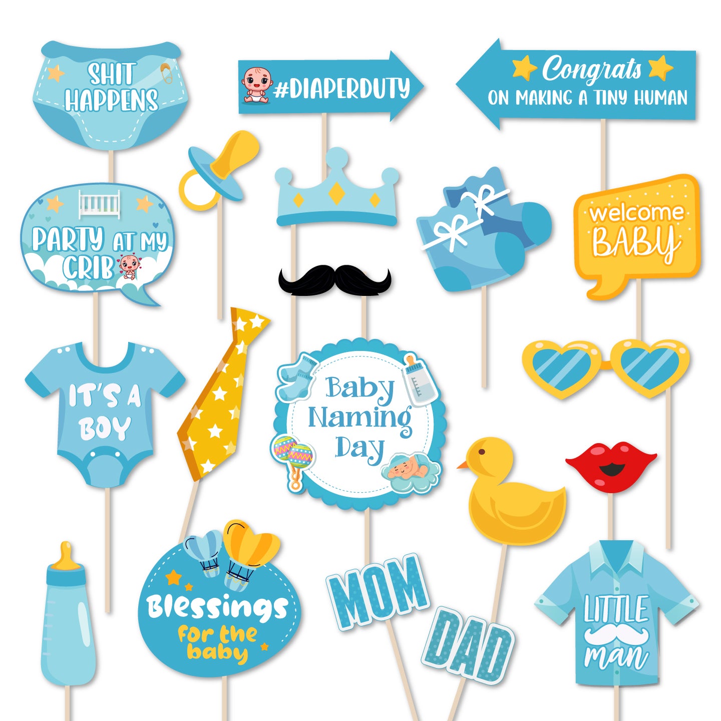 Photobooth Props For Boy's Naming Ceremony