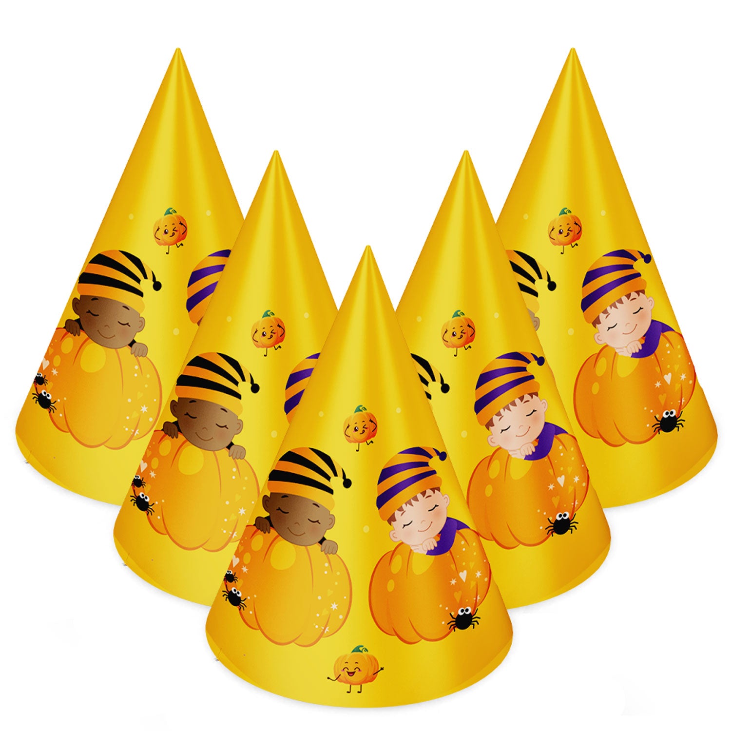 Pumpkin Theme Cone Hats