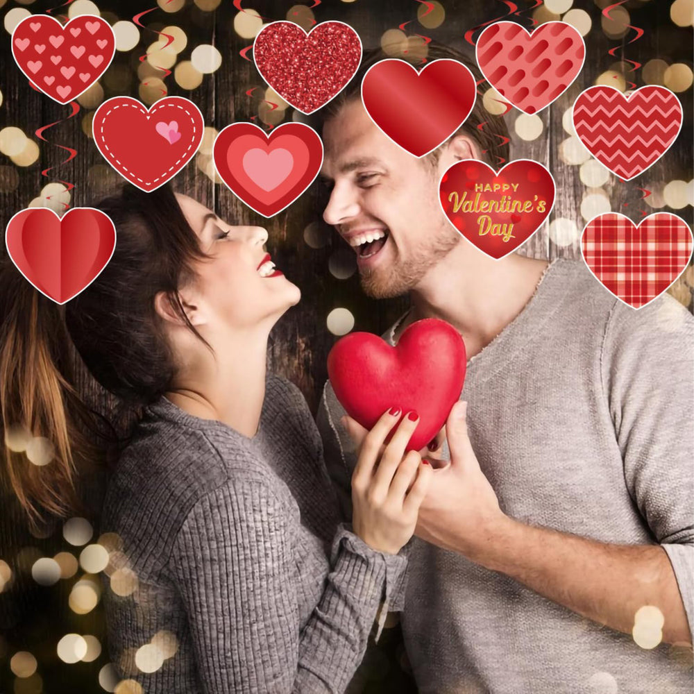 Valentine's Red Heart Swirls