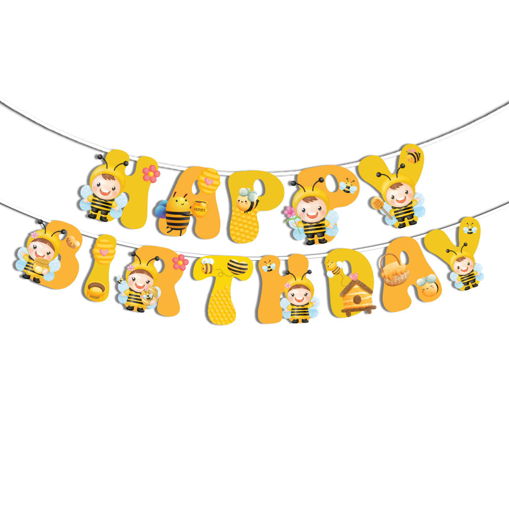 Bee Buzz Party Theme Happy Birthday Banner