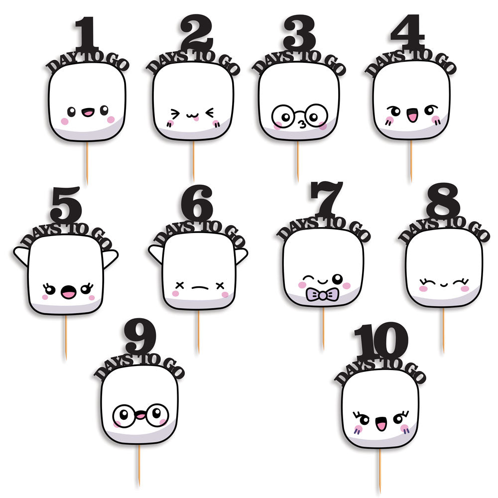 Marshmallow Theme Countdown Props