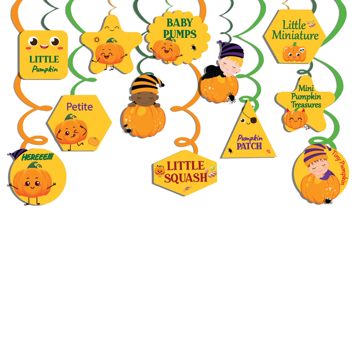 Pumpkin Theme Hanging Swirls