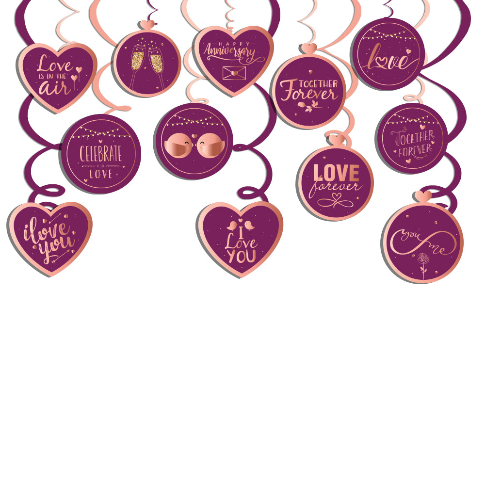 Happy Anniversary Hanging Swirls