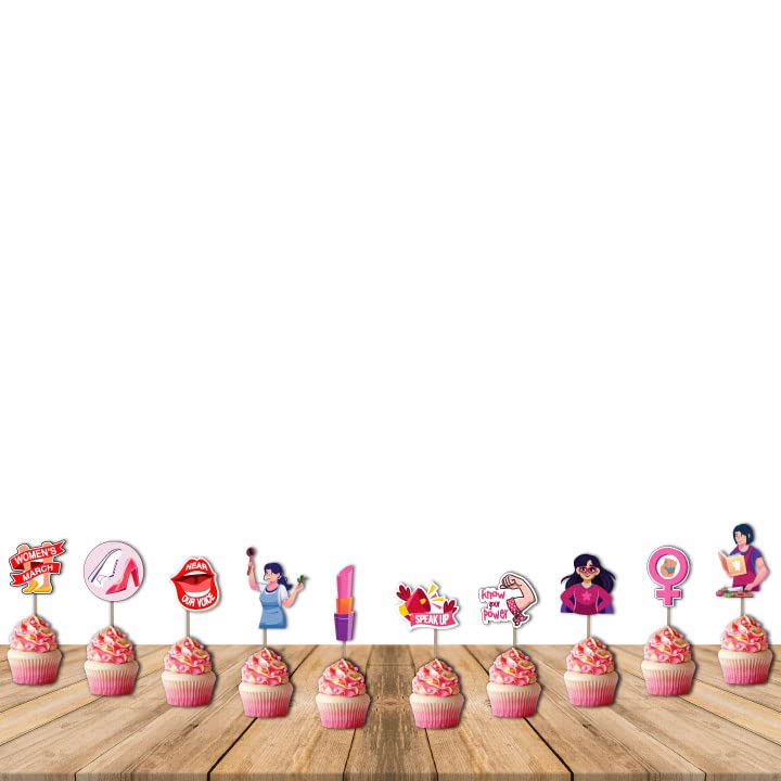 Happy Women's Day Cupcake Toppers