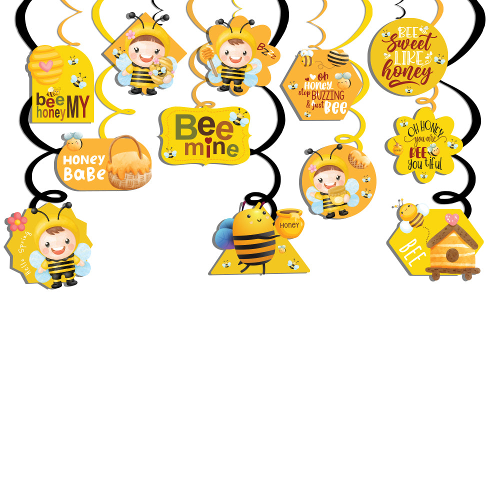 Bee Buzz Party Theme Hanging Swirls