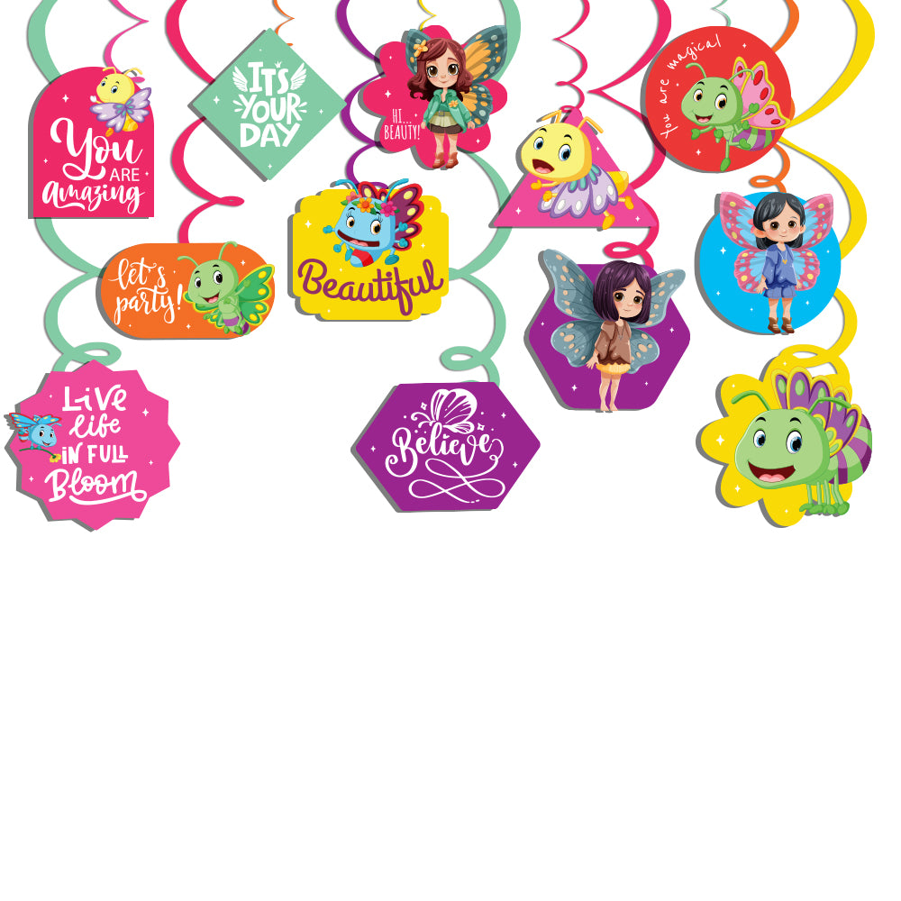 Butterfly Bliss Theme Hanging Swirls