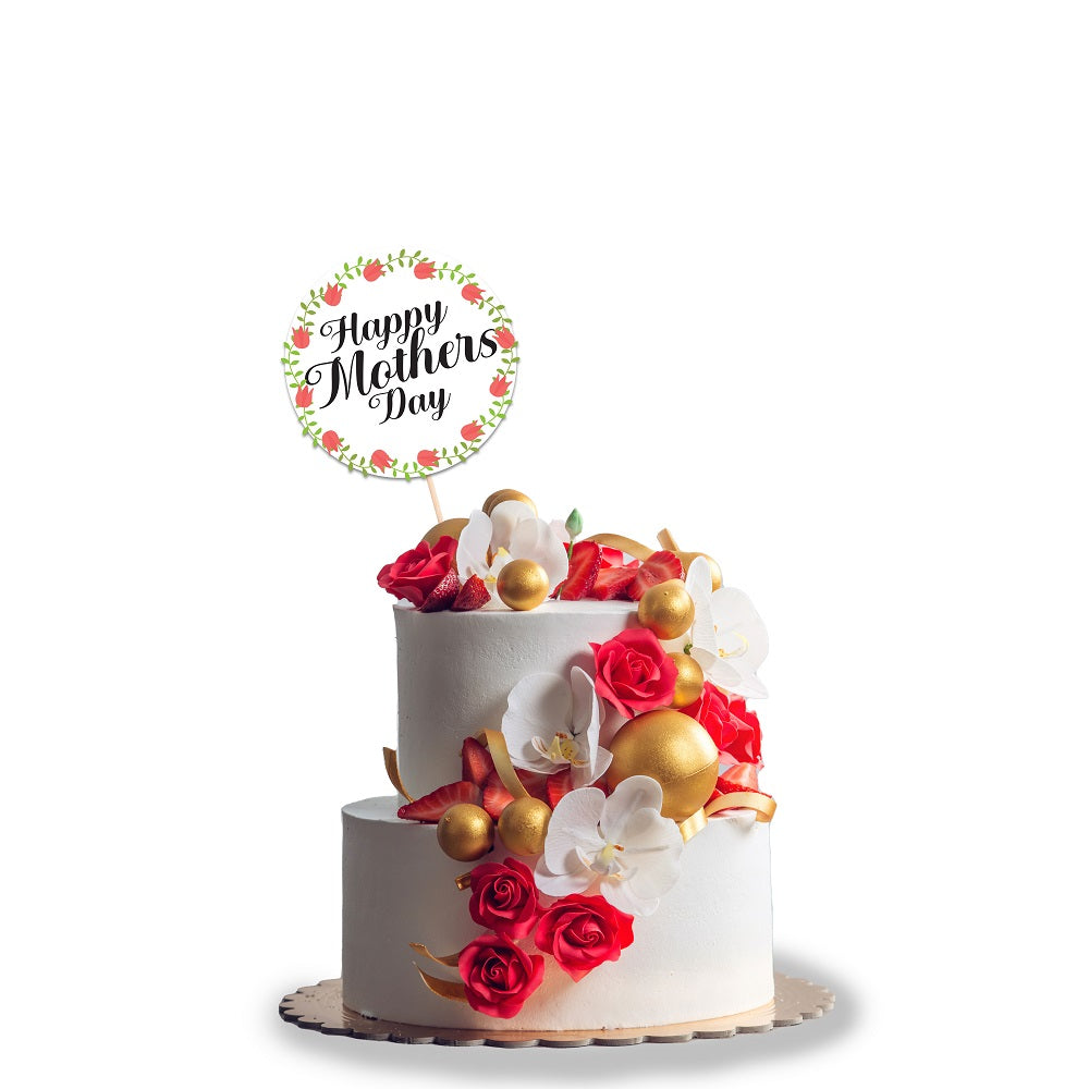 Black and Red Mother's Day Cake Topper