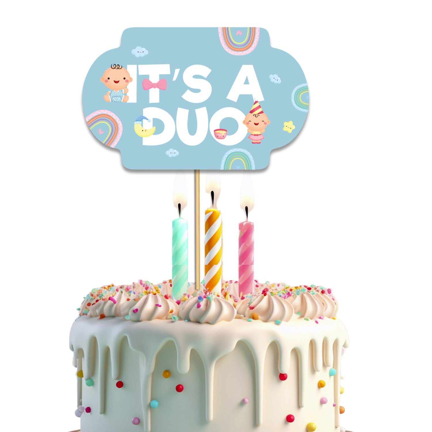 Double The Love Theme Cake Topper