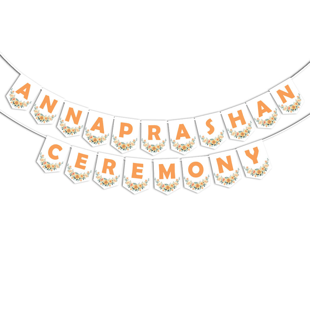 Annaprashan Ceremony Banner (Orange & White)