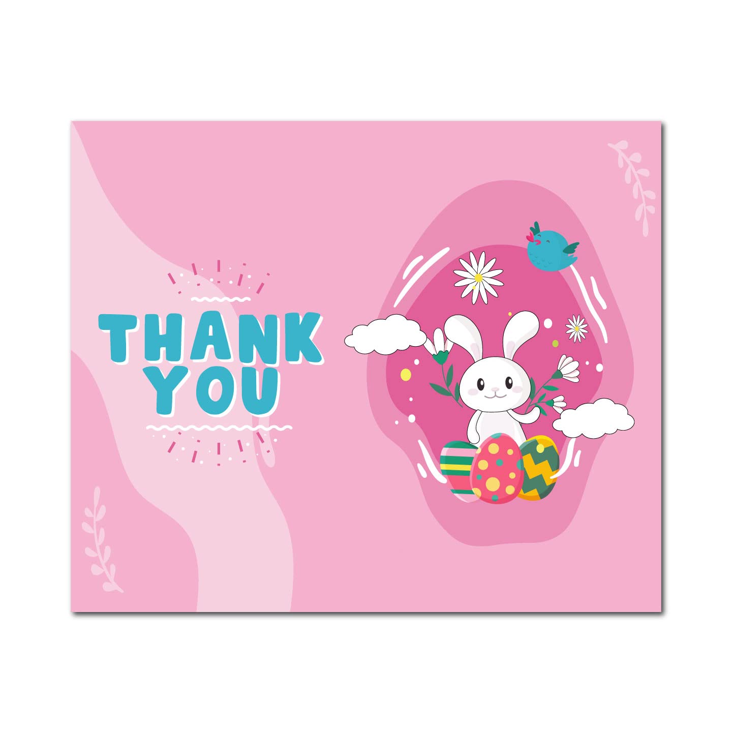 Happy Easter Pink Thank You Cards with Envelope