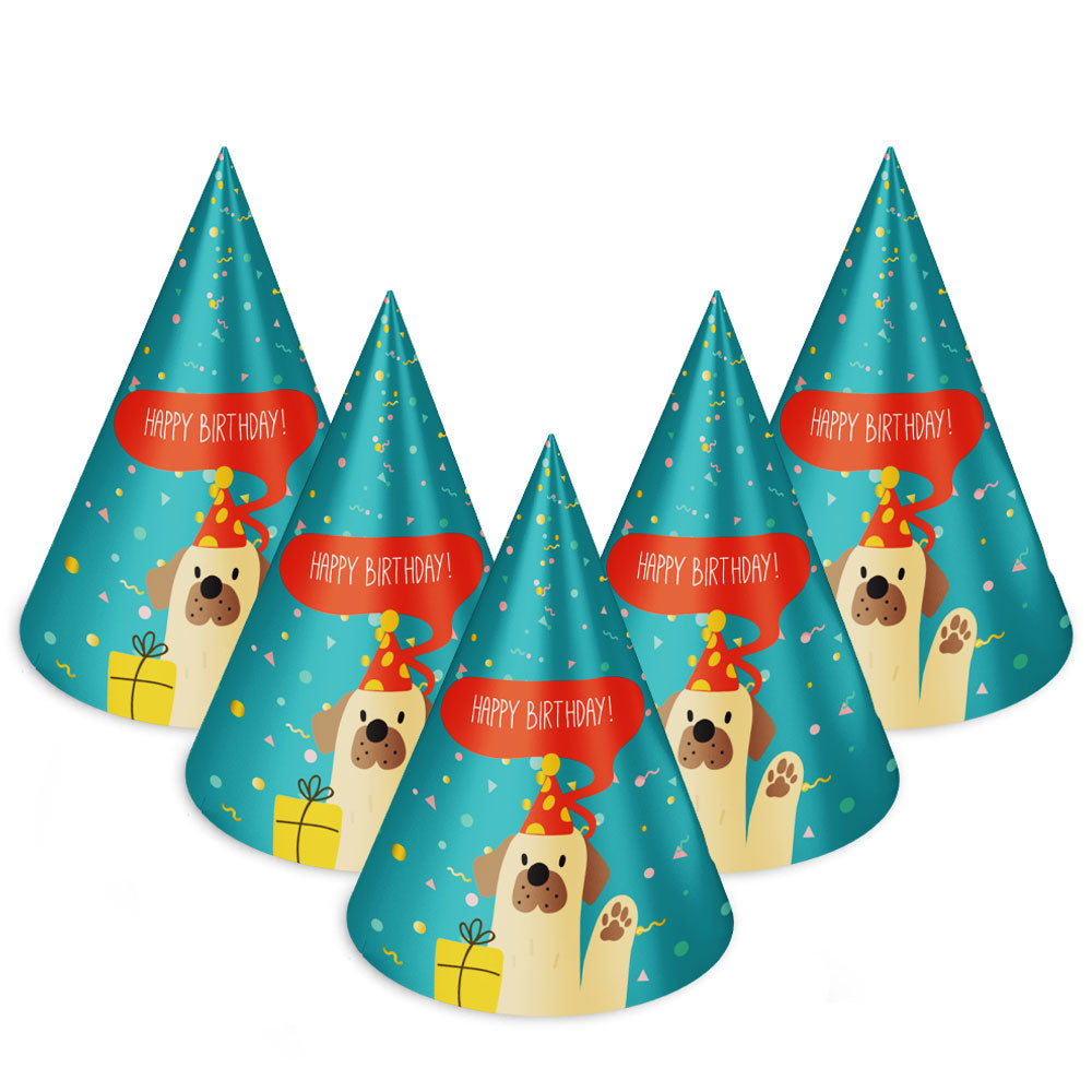 Bow Wow Party Theme Cone Hats