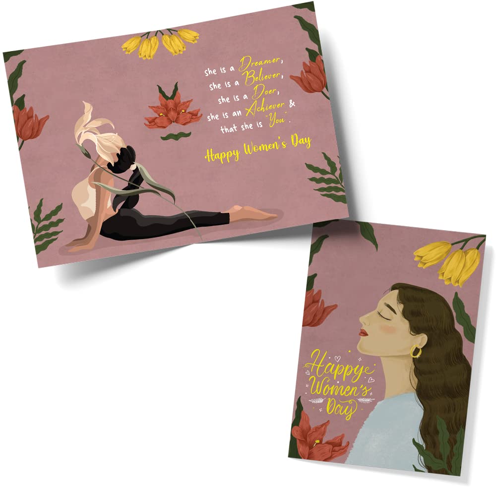 Floral Happy Women's Day Card With Envelope