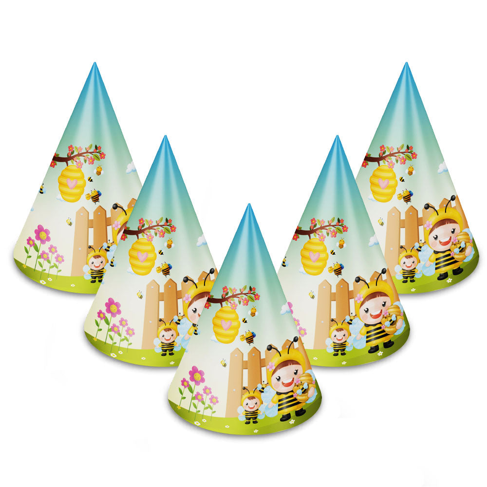 Bee Buzz Party Theme Cone Hats