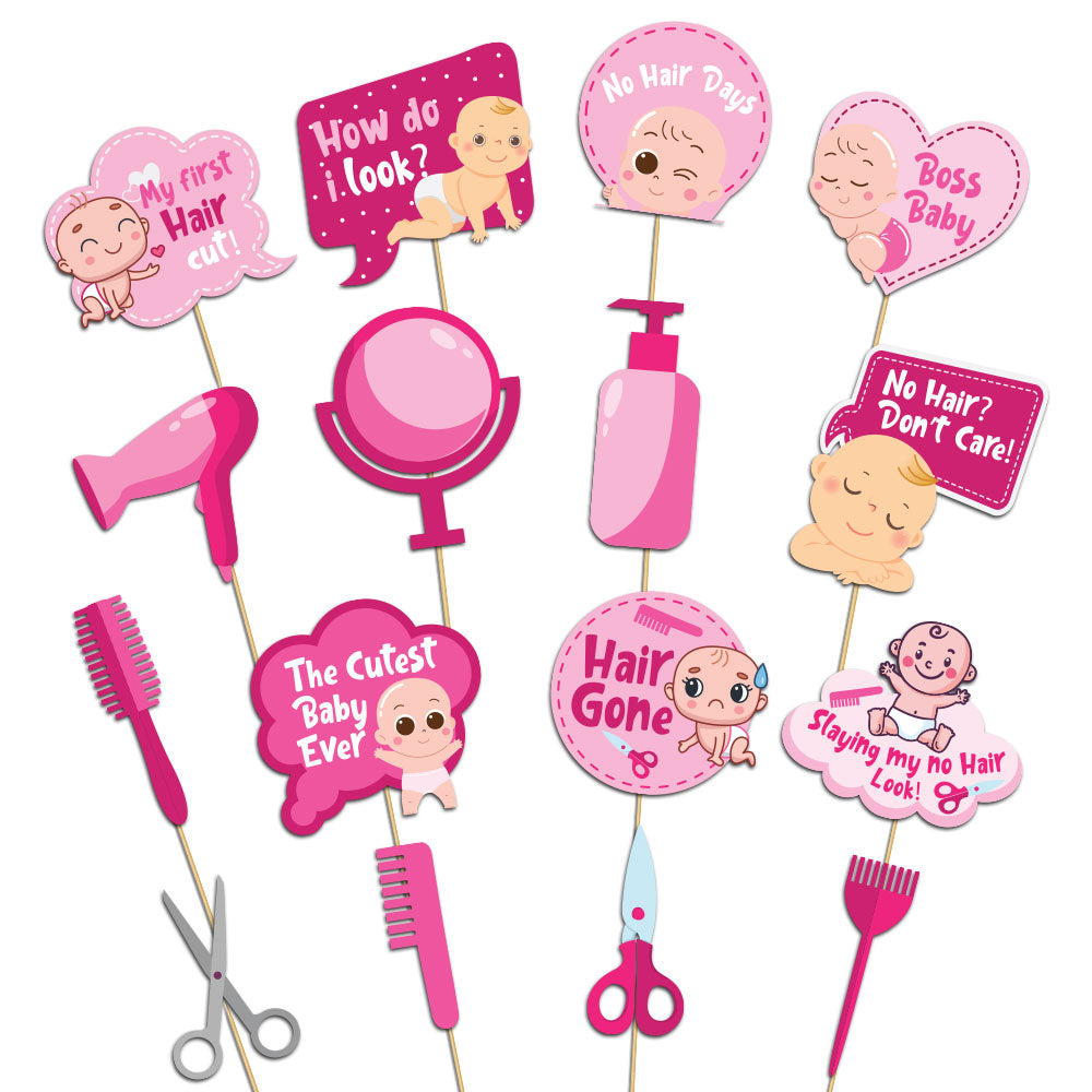 Photobooth Props For Girl's First Haircut/Mundan
