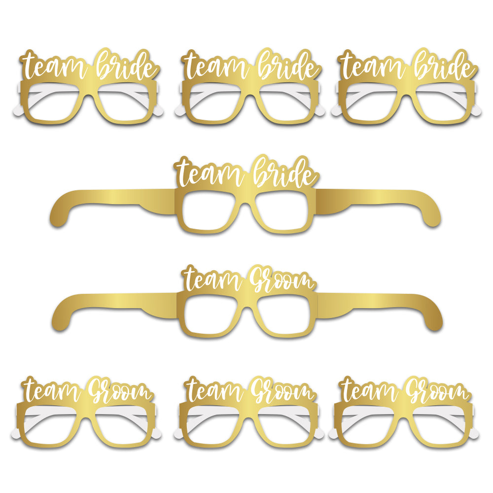 Team Bride & Groom Party Glasses