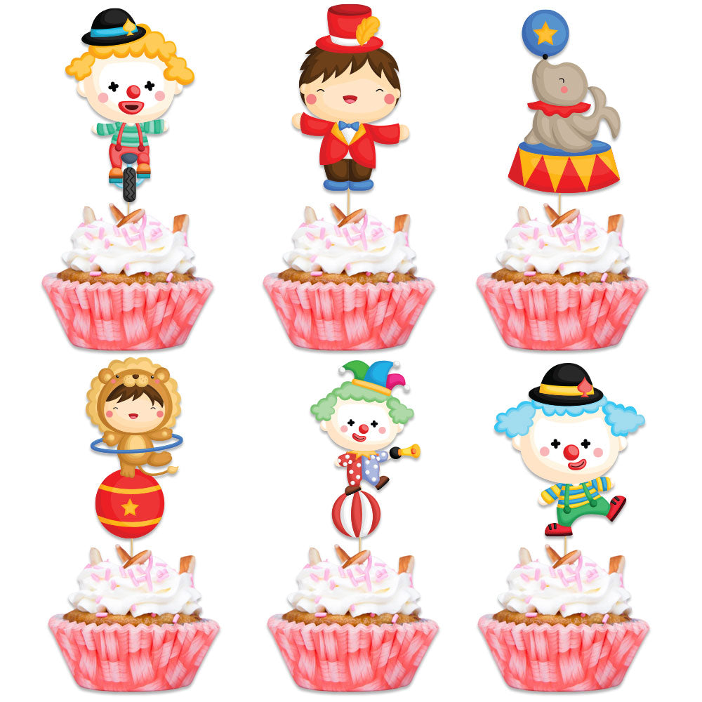 Circus Fun Fair Theme Cupcake Toppers