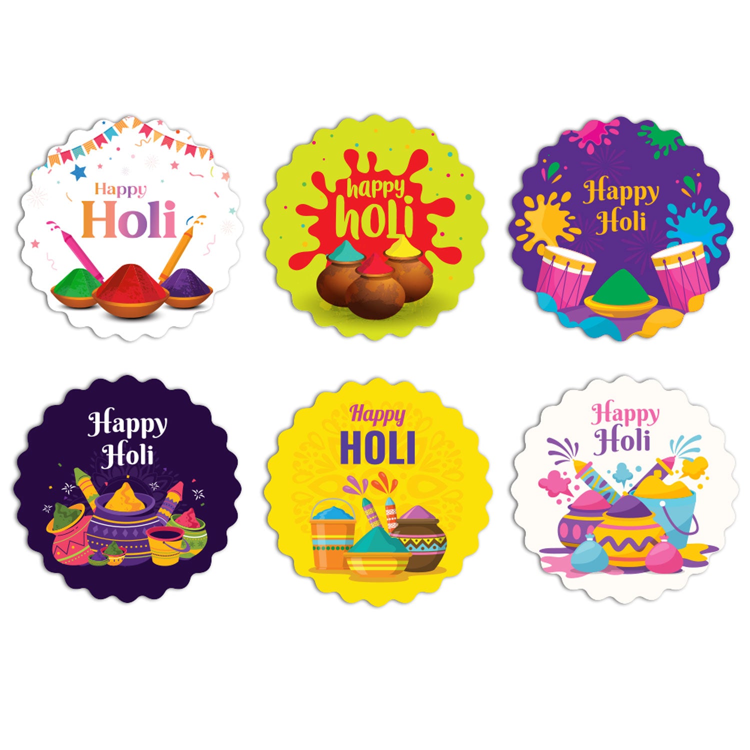 Stickers For Holi Decoration