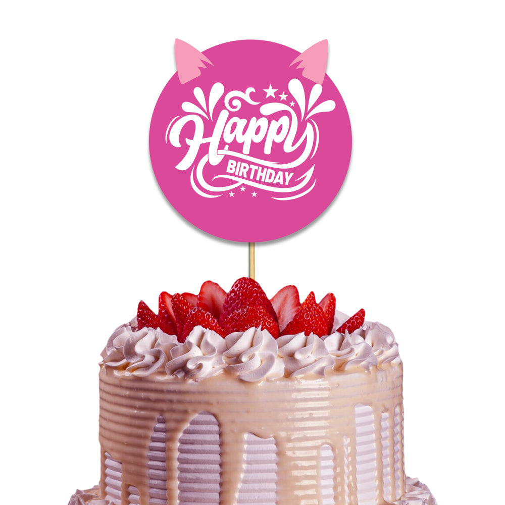 Kitty Party Theme Happy Birthday Cake Topper
