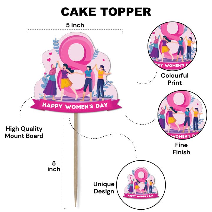 Happy Women's Day Cake Topper