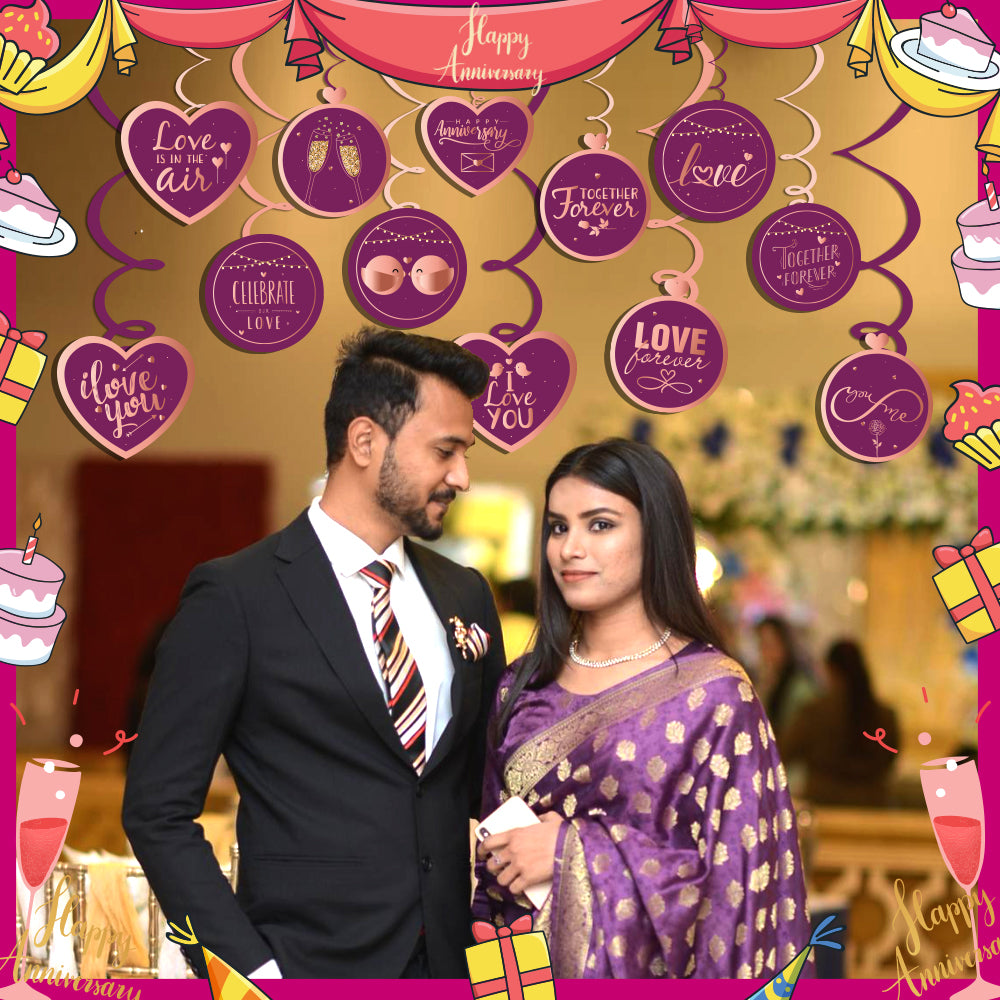 Happy Anniversary Hanging Swirls