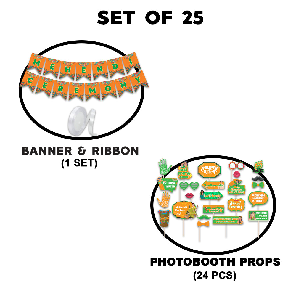 Mehendi Ceremony Combo (Banner + Props)