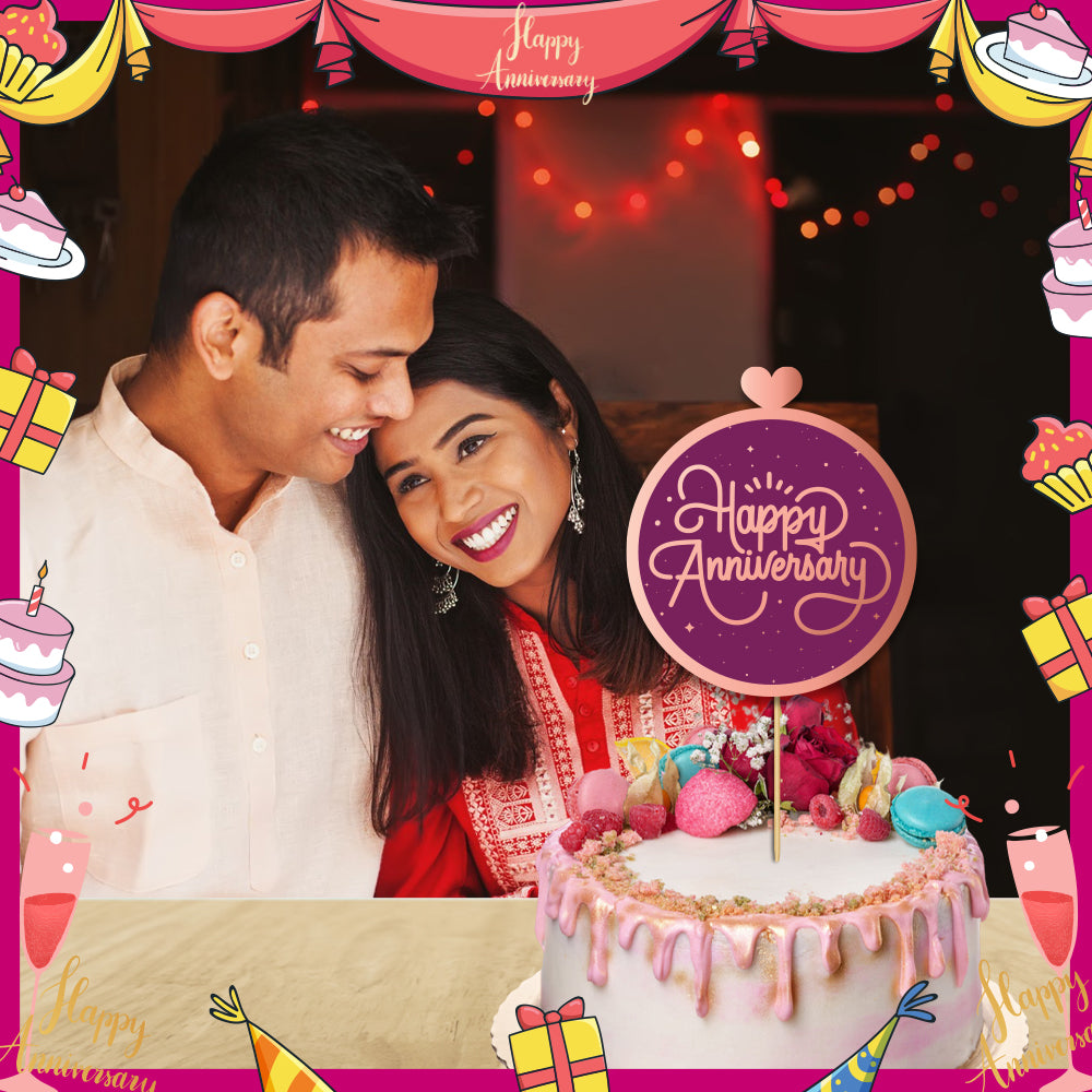 Happy Anniversary Cake Topper