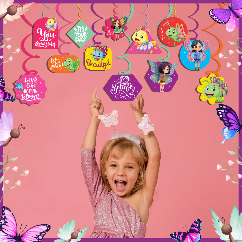 Butterfly Bliss Theme Hanging Swirls