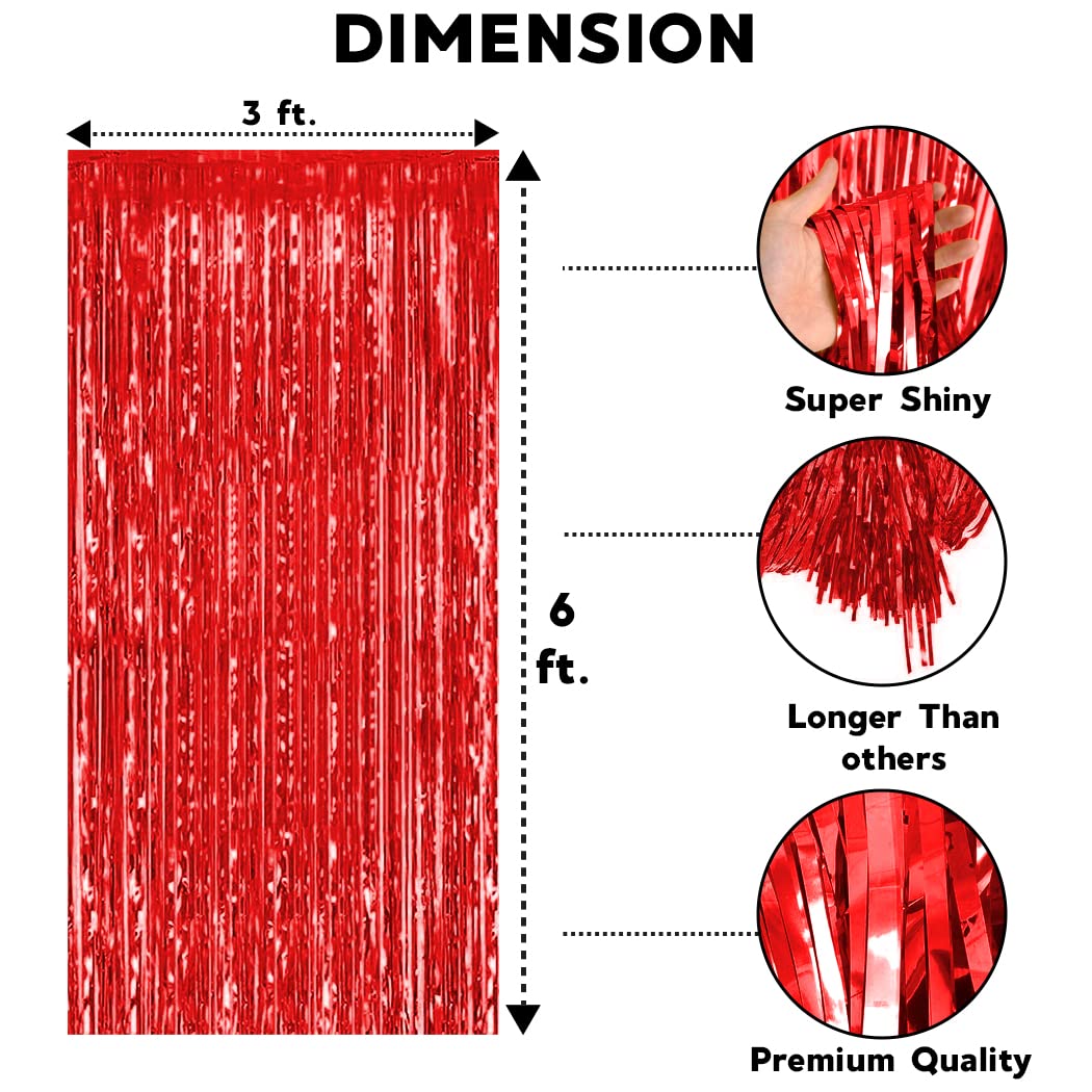 Red Foil Curtains For Decorations