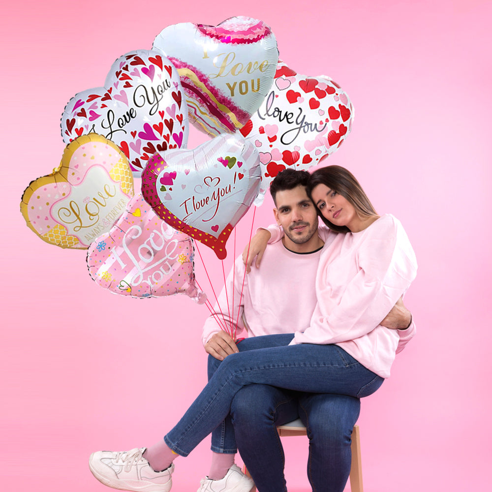 Heart Shaped Foil Balloons For Valentine's Day