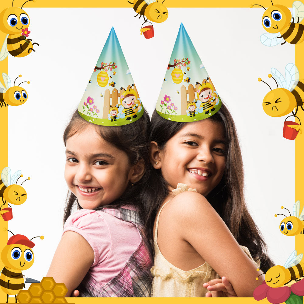 Bee Buzz Party Theme Cone Hats