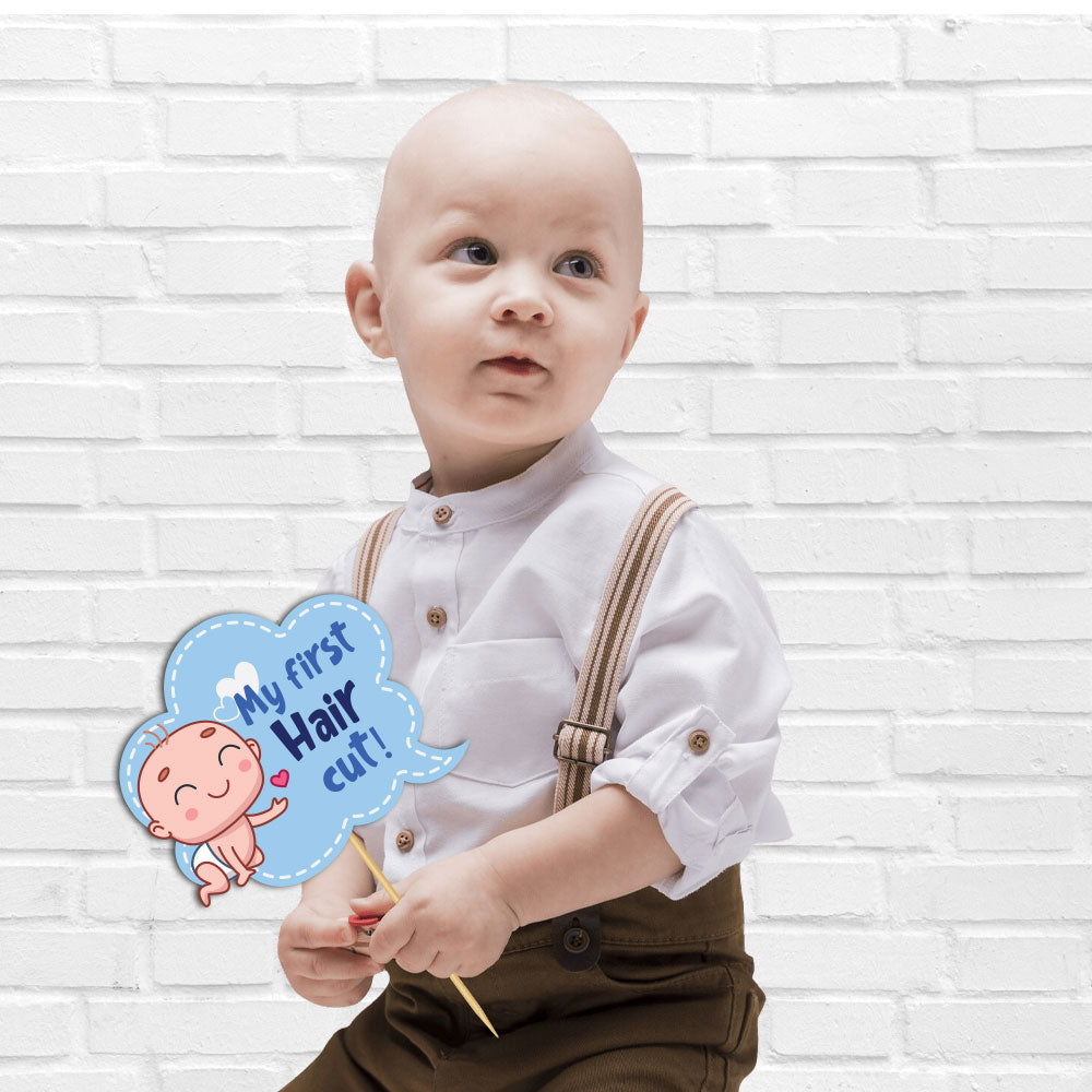 Photobooth Props For First Haircut (Blue) / Mundan Ceremony
