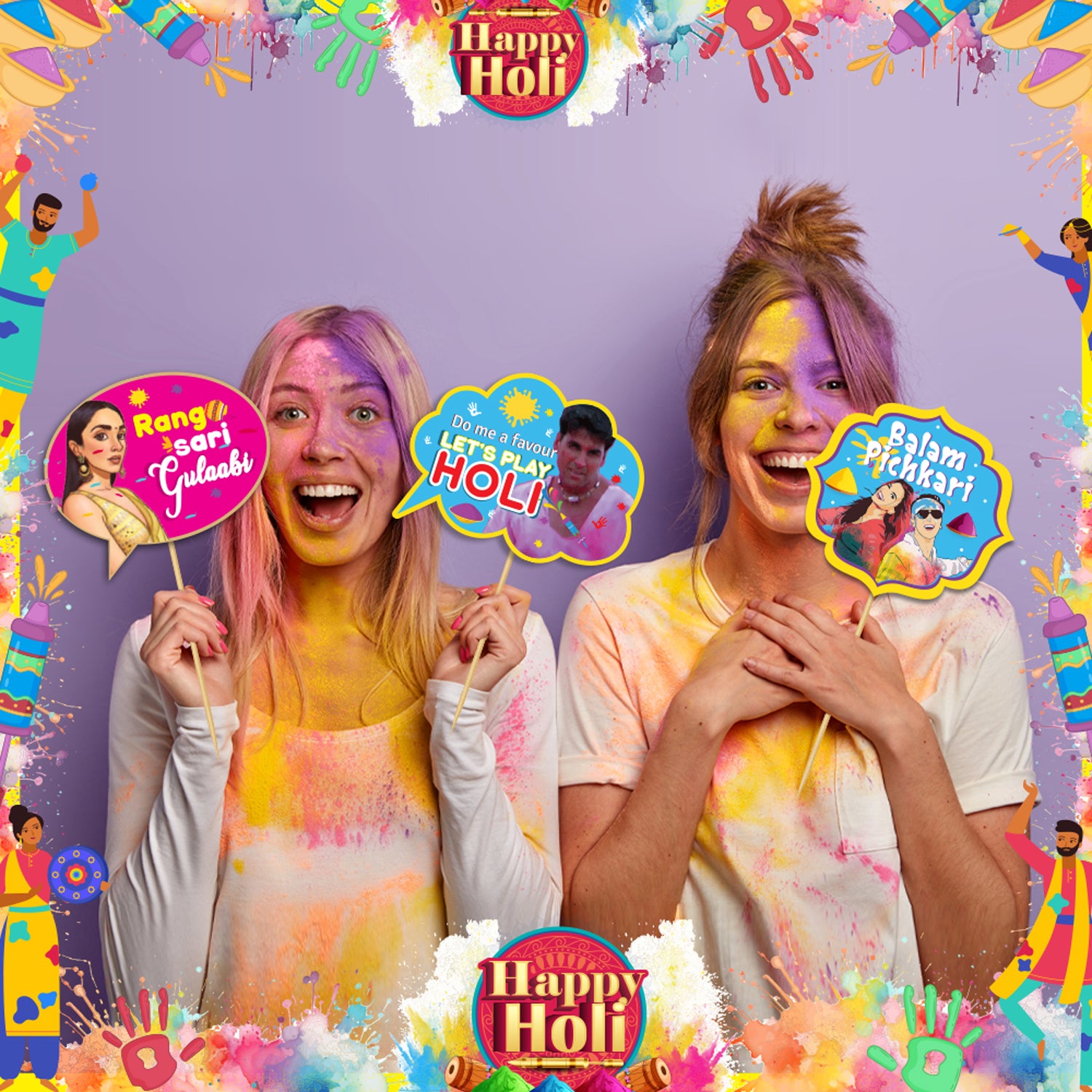Bollywood Holi Photobooth Props