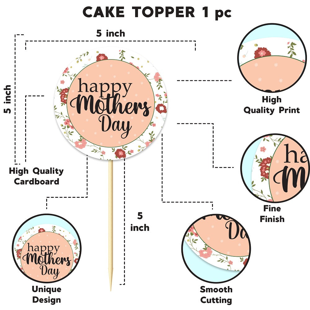 Happy Mother's Day Floral Cake Topper