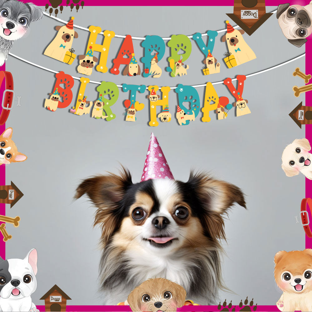 Bow Wow Theme Birthday Banner